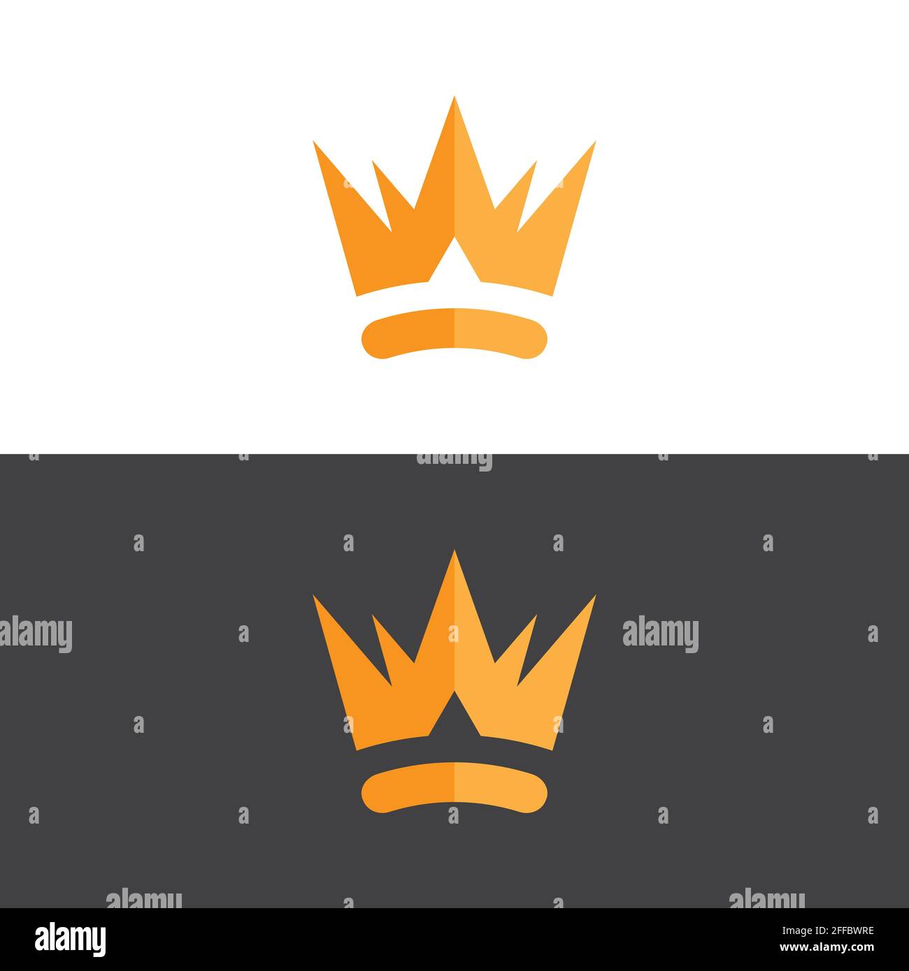 Elegantes Kronenlogo in Gold-Vektorbild Stock Vektor