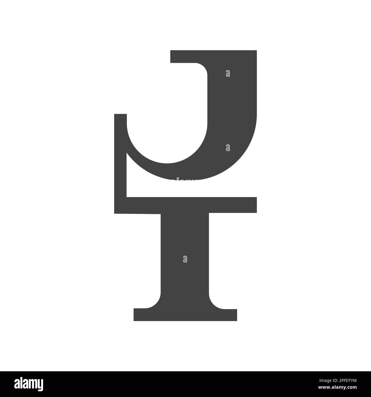 Design der Vorlage für das ursprüngliche logo mit tj-Buchstaben. jt-Logo mit verknüpftem Buchstaben. Stock Vektor