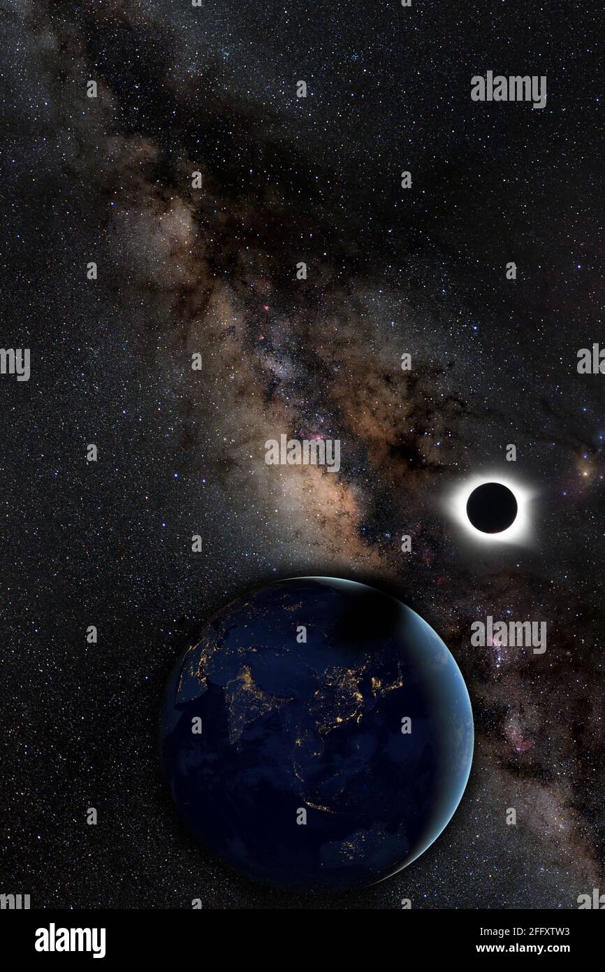 Eclipse from Space V 2 von Ahmet Asar Stockfoto