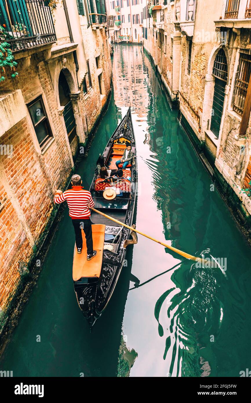 Die engen Gassen und Kanäle von Venedig Italien Stockfoto