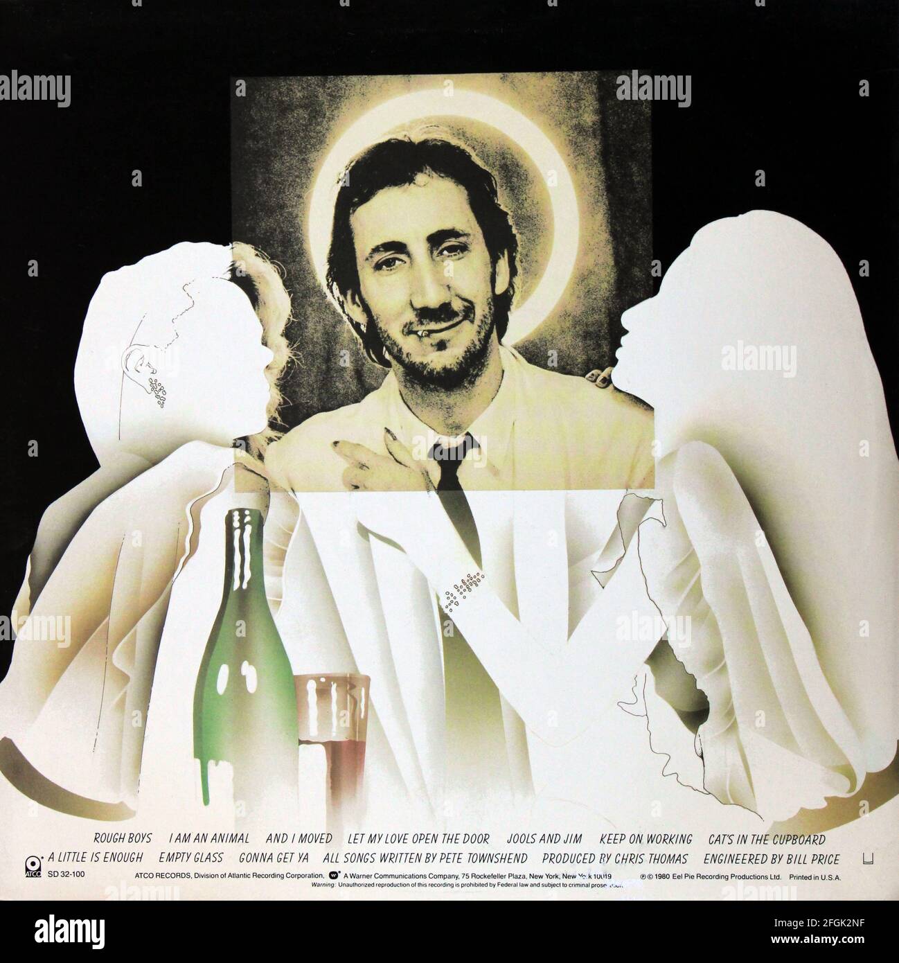 Pete Townshend: 1980. LP-Rückcover: Empty Glass Stockfoto