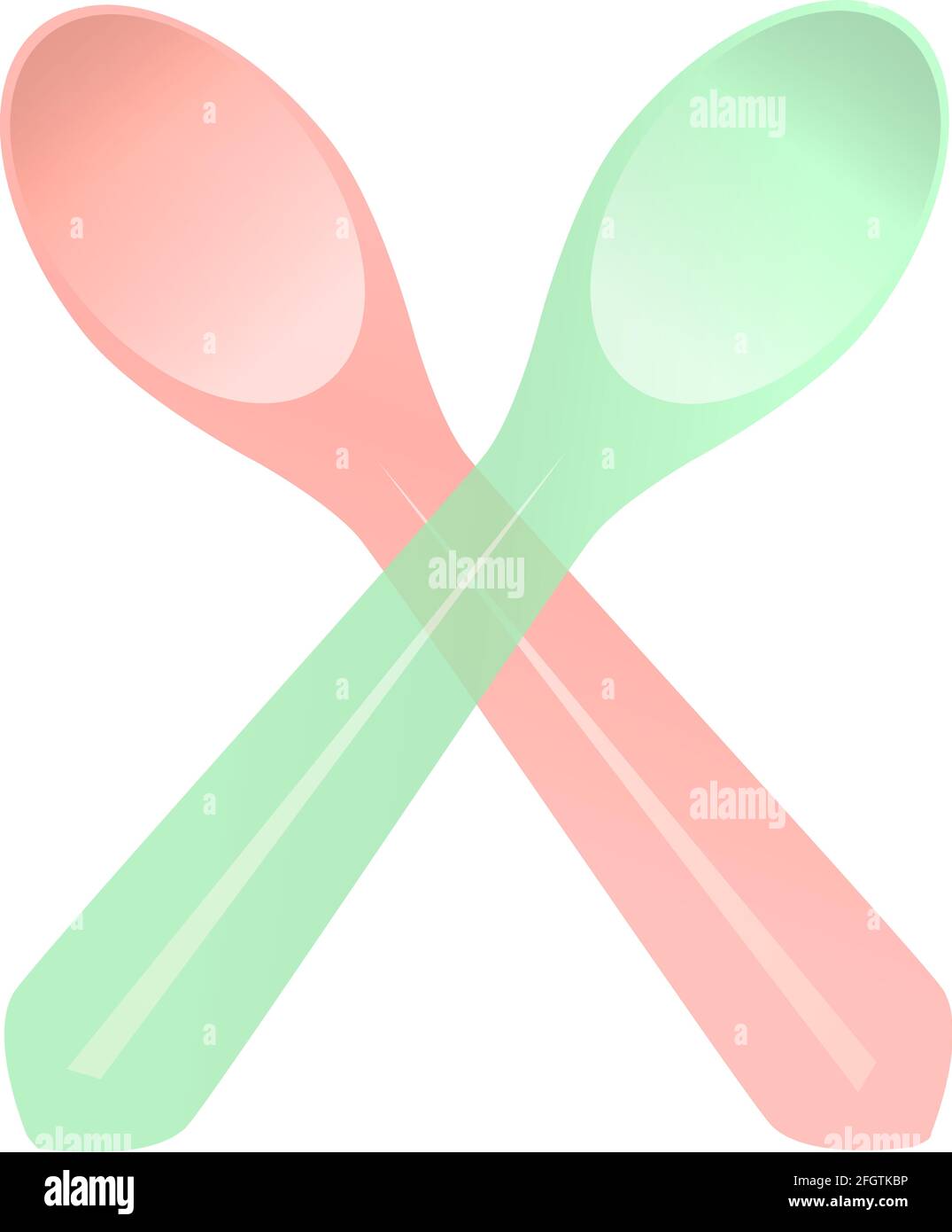 Eislöffel, Sommer, Süßigkeiten, Milchprodukte Konzept, Vektor-Illustration Stock Vektor
