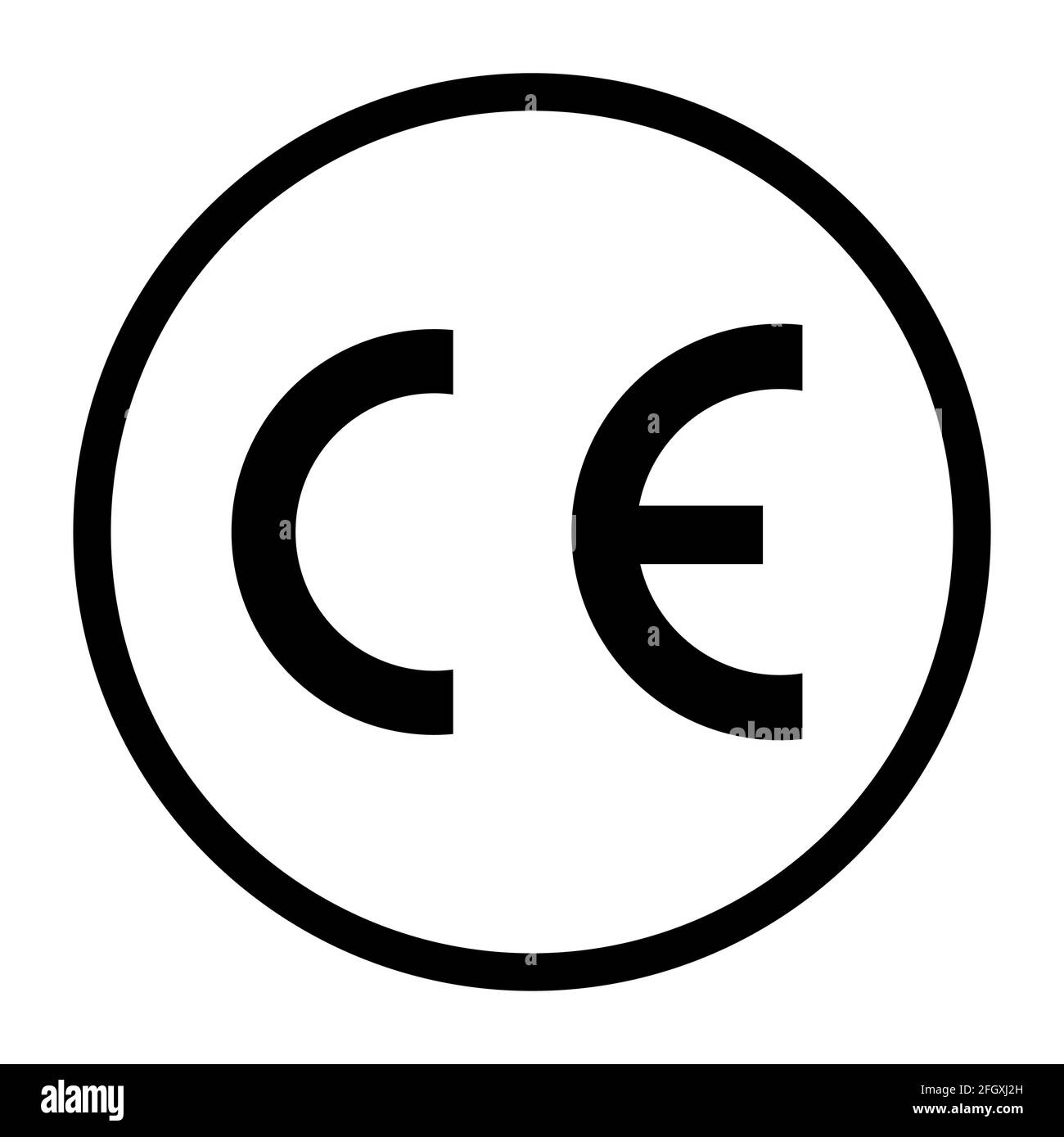 CE-Zeichen Symbol für conformite europeenne, sauber Etikett Produkt, Informationen Vektor Illustration Zeichen . Stock Vektor