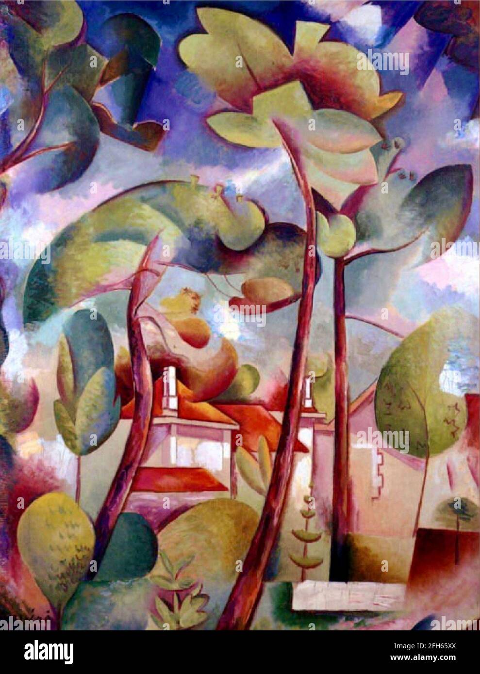 Vladimir Baranov-Rossine Kunstwerk mit dem Titel City Motif Stockfoto