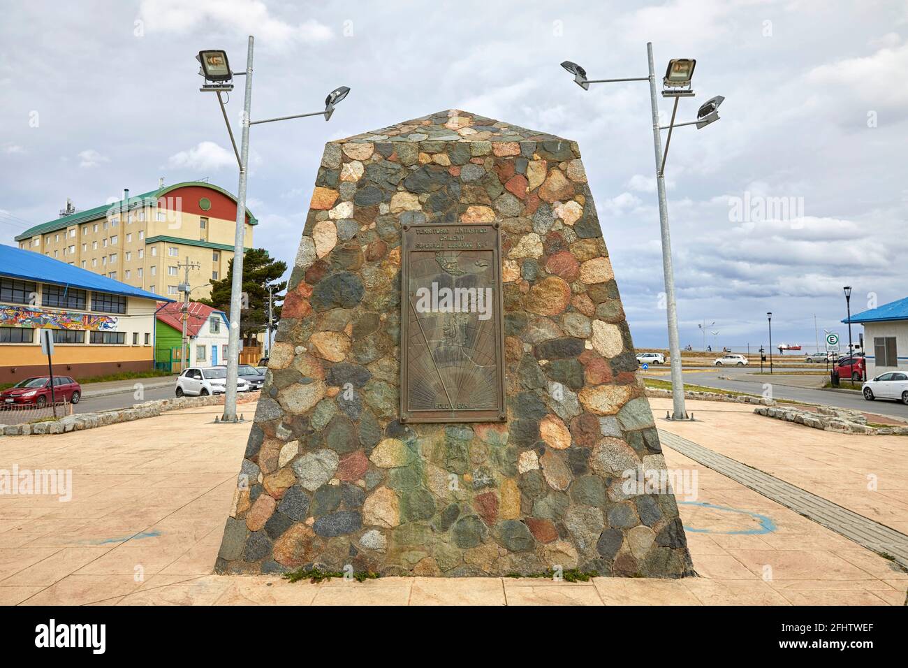 Denkmal für Mauricio Braun H an der Avenida Cristobal Colon In Punta Arenas Chile Stockfoto
