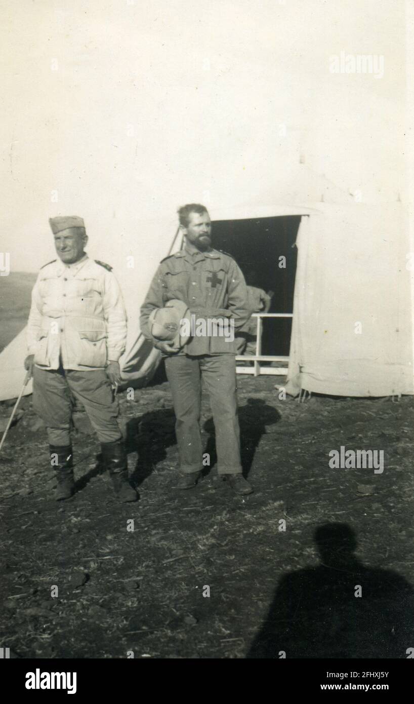 Italienischer Freiwilliger am Roten Kreuz in Ostafrika - A.O.I. Faschismus - Abissinia, 1937 Stockfoto