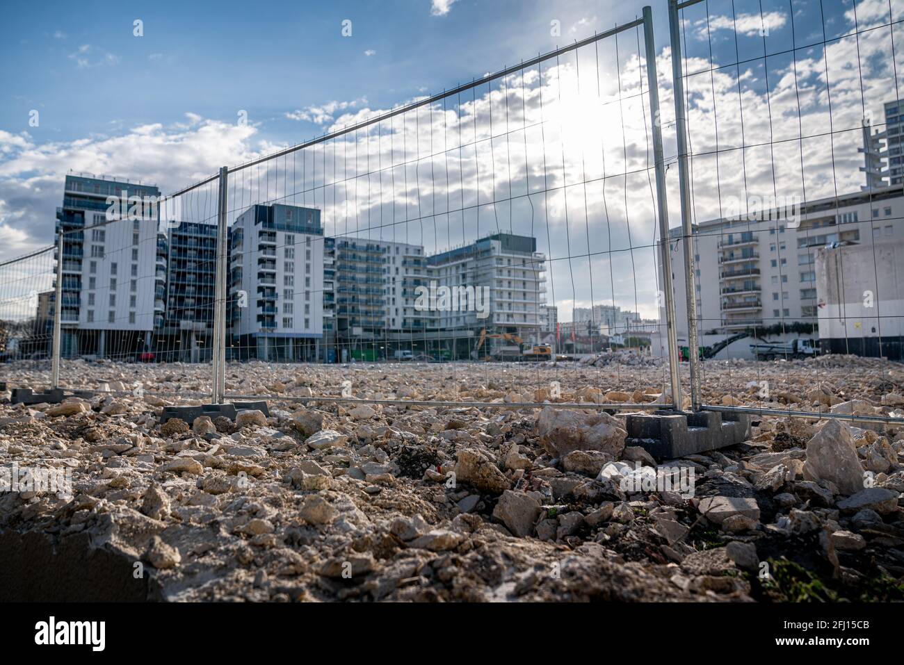 Baustelle in der Stadt - Immobilien-Projekt Stockfoto