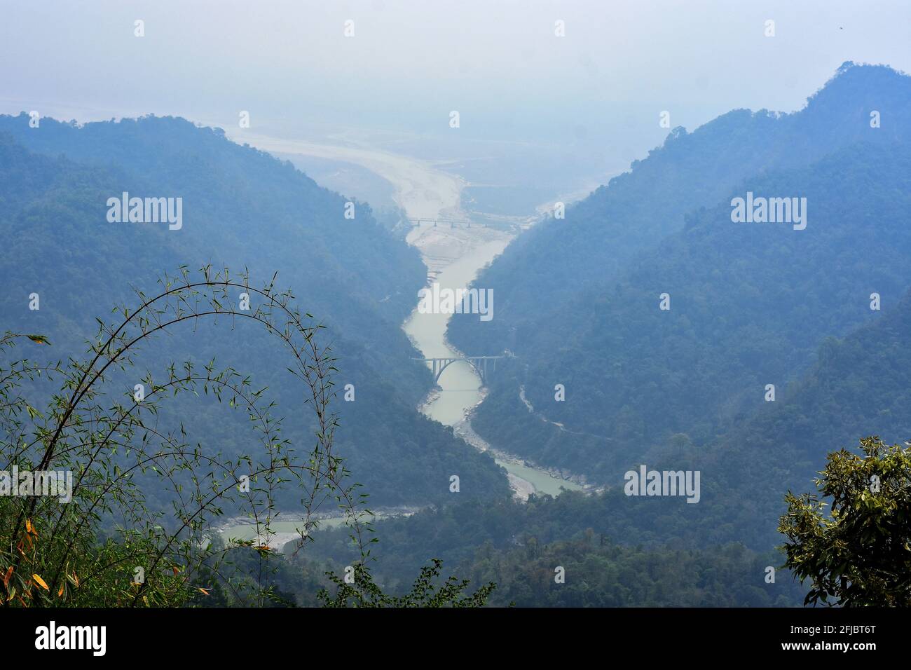 Zusammenfluss von Tälern und Fluss Teesta und zwei Bräute . Stockfoto