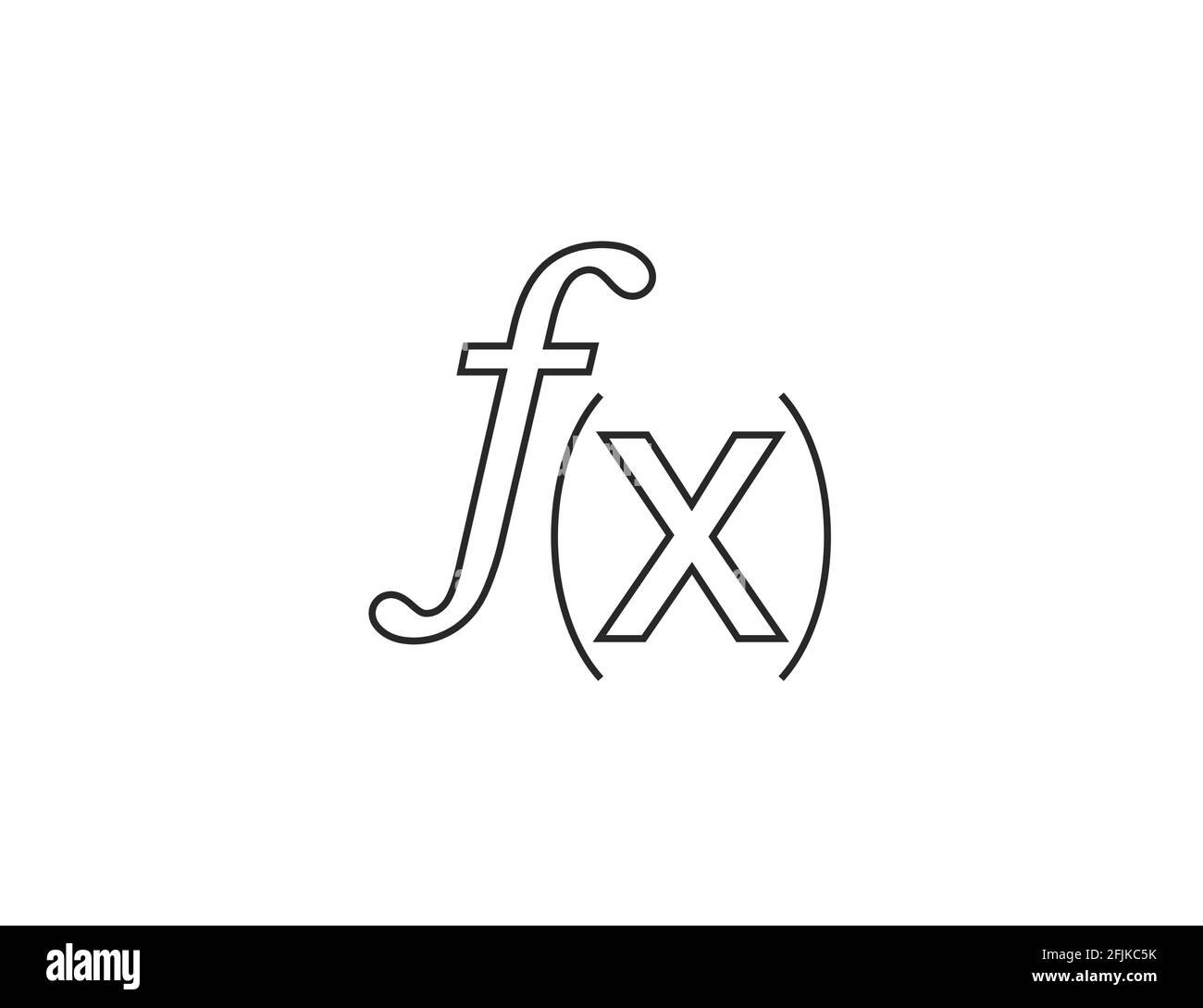 Vektorgrafik. Symbol für das mathematische Funktionsdiagramm Stock Vektor
