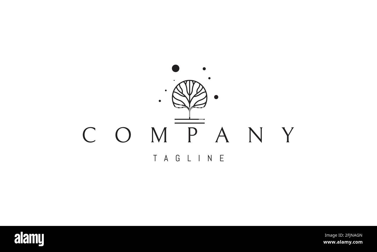 Vektor-Logo, auf dem ein abstraktes Bild eines Baumes in Form von menschlichen Gehirnen. Stock Vektor