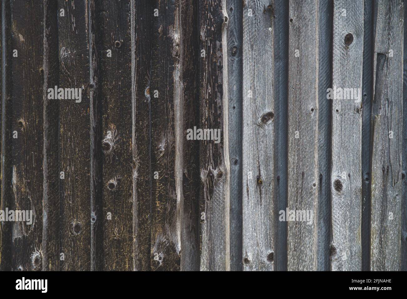 Schwarze Holzstruktur Hintergrund von verbranntem Holz. Holzstruktur nach dem Feuer Stockfoto