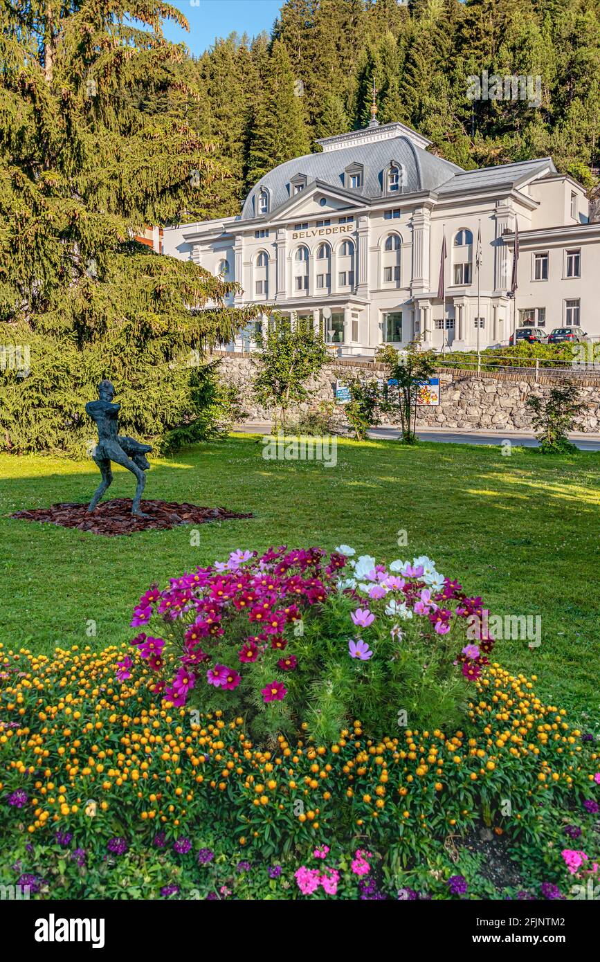 Grandhotel Belvédère, Davos im Sommer, Graubünden, Schweiz Stockfoto