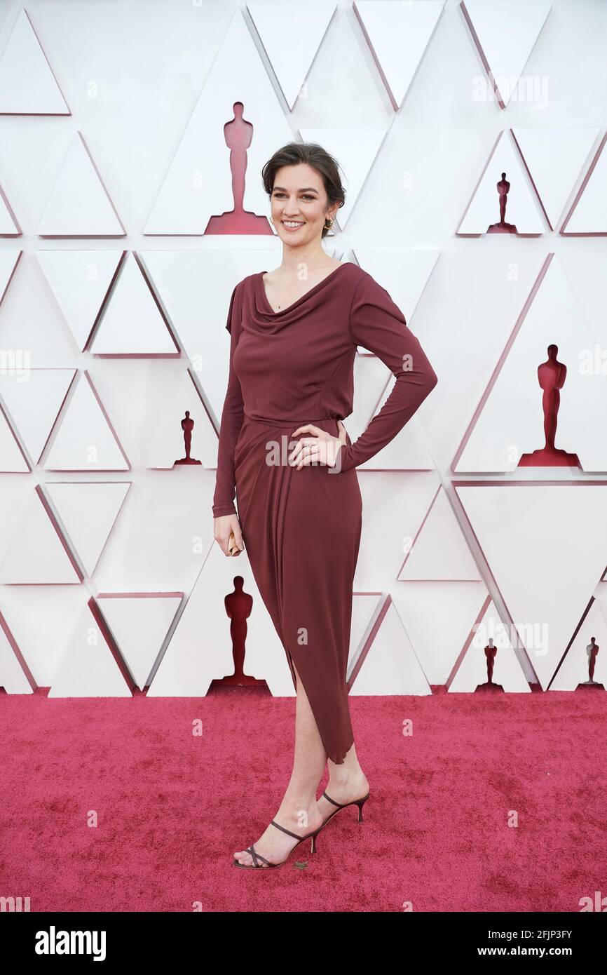 Los Angeles, Kalifornien, USA. 25. April 2021. Die Oscar®-Nominierte Nina Pedra trifft am Sonntag, den 25. April 2021, auf dem roten Teppich der 93. Oscars® auf der Union Station in Los Angeles, CA, ein. (Foto mit freundlicher Genehmigung von Matt Petit/A.M.P.A.S. via Credit: SIPA USA/Alamy Live News Credit: SIPA USA/Alamy Live News Stockfoto