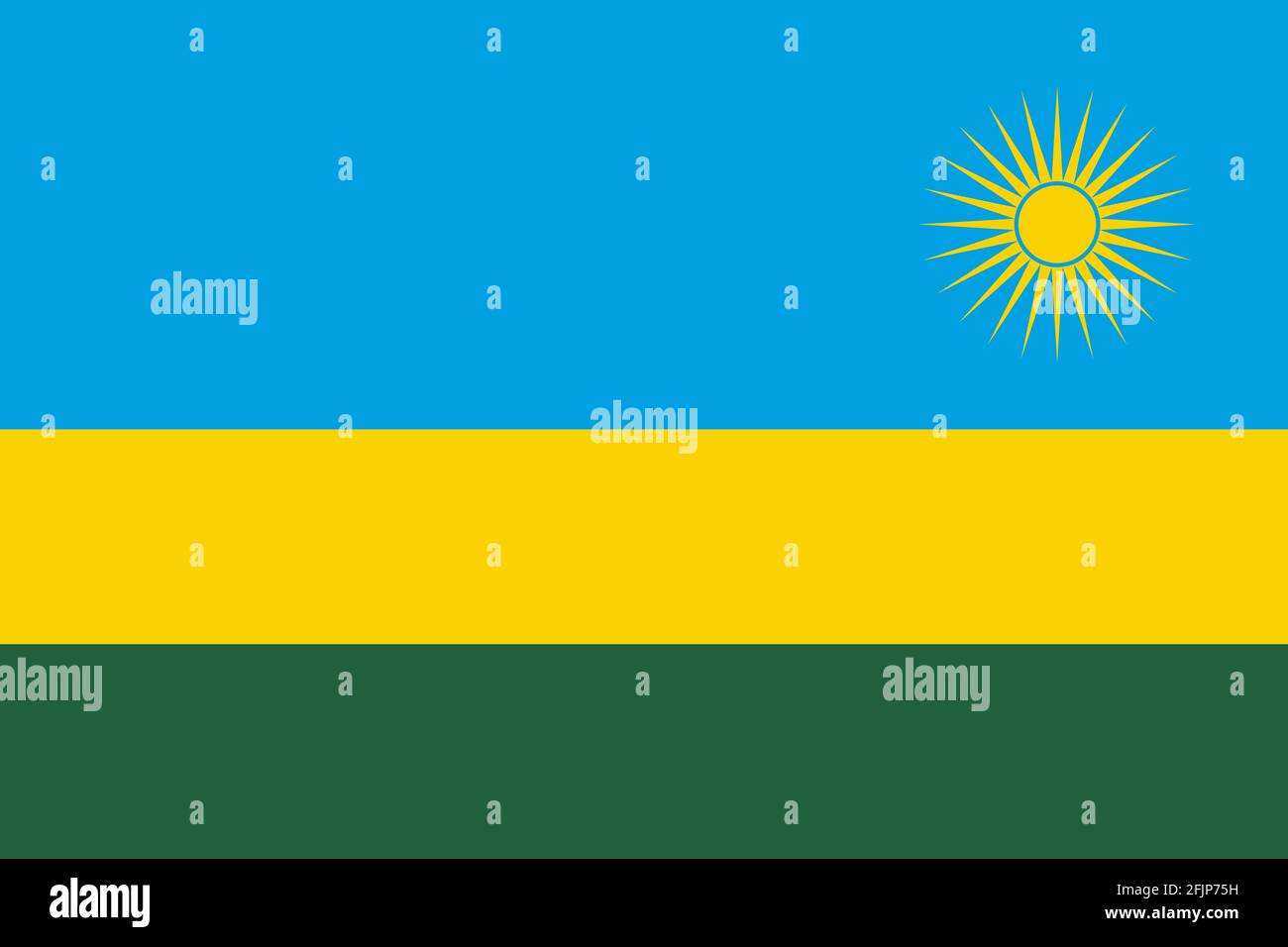 Ruanda National Flagge Grafikdesign. Geschäftskonzepte, Touren und Reisehintergründe. Stock Vektor