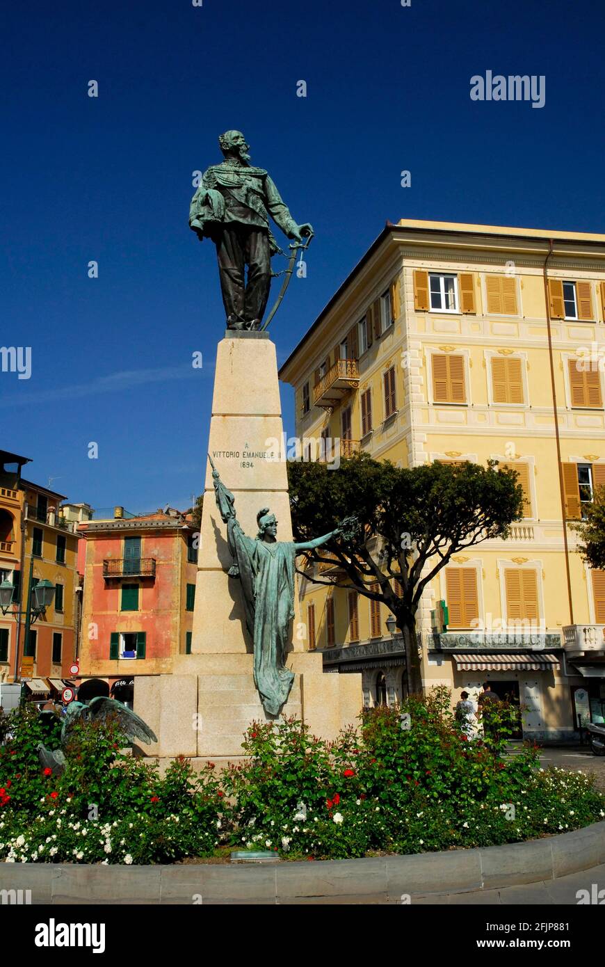 Vittorio Emanuele II Monument, Santa Margherita Ligure, Ligurien, Italien Stockfoto