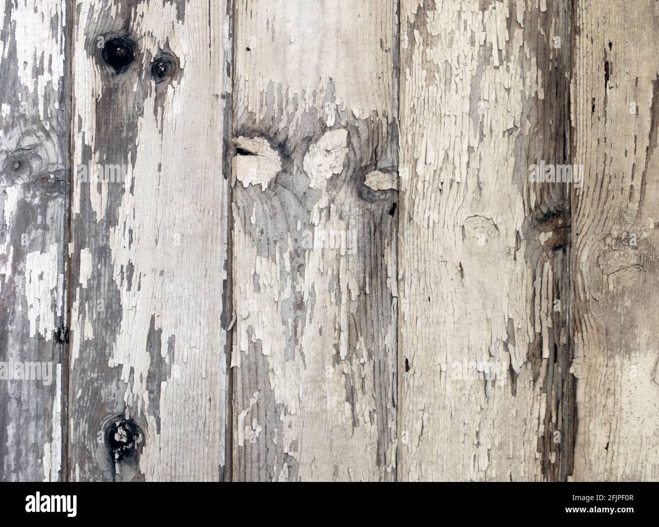 Alte verwitterte abblätternde Farbe Holzhintergrund Nahaufnahme Stockfoto