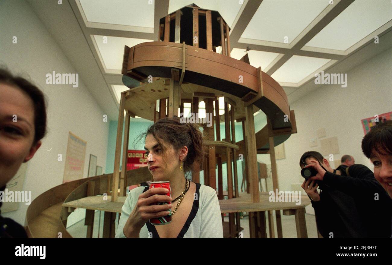 Tracy Emin Künstlerin bei ihrer Kunstausstellung, April 2001called 'You Forgot to Kiss My Soul' in der White Cube Gallery Stockfoto