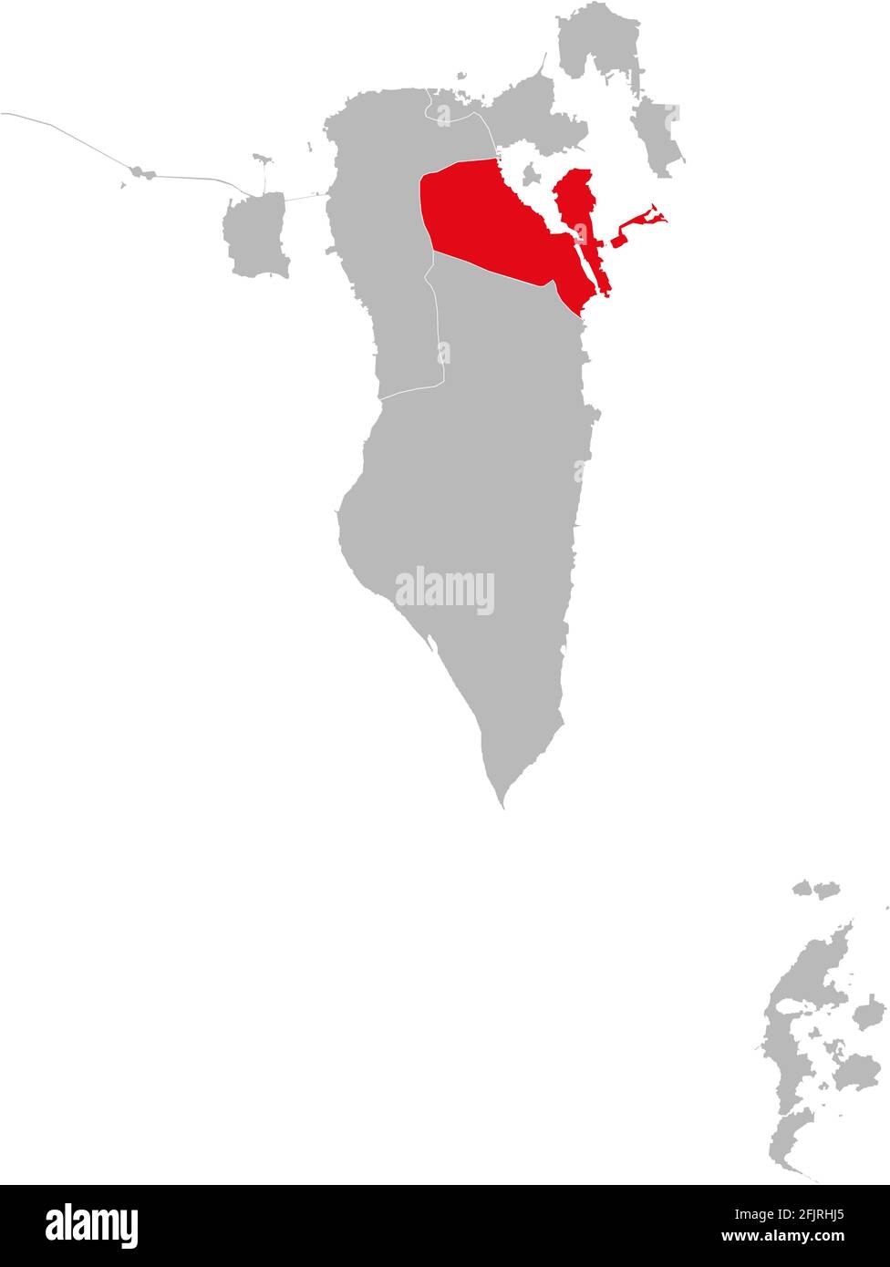 Al wusta isoliert auf der bahrain-Karte. Geschäftskonzepte und -Hintergründe. Stock Vektor