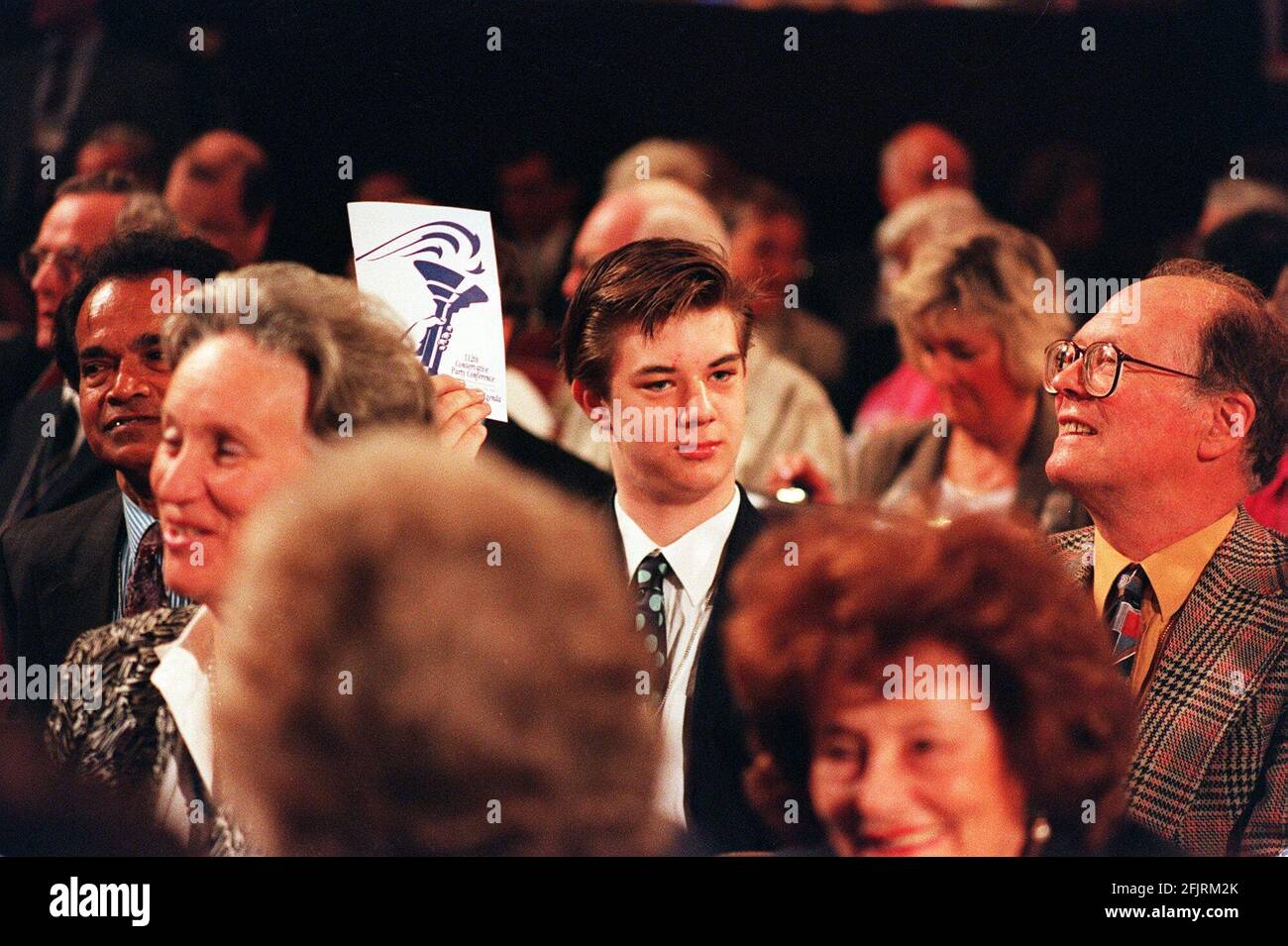 Ein junger 14-jähriger rechter Lautsprecher am Konservative Parteikonferenz 1995 Dbase Stockfoto