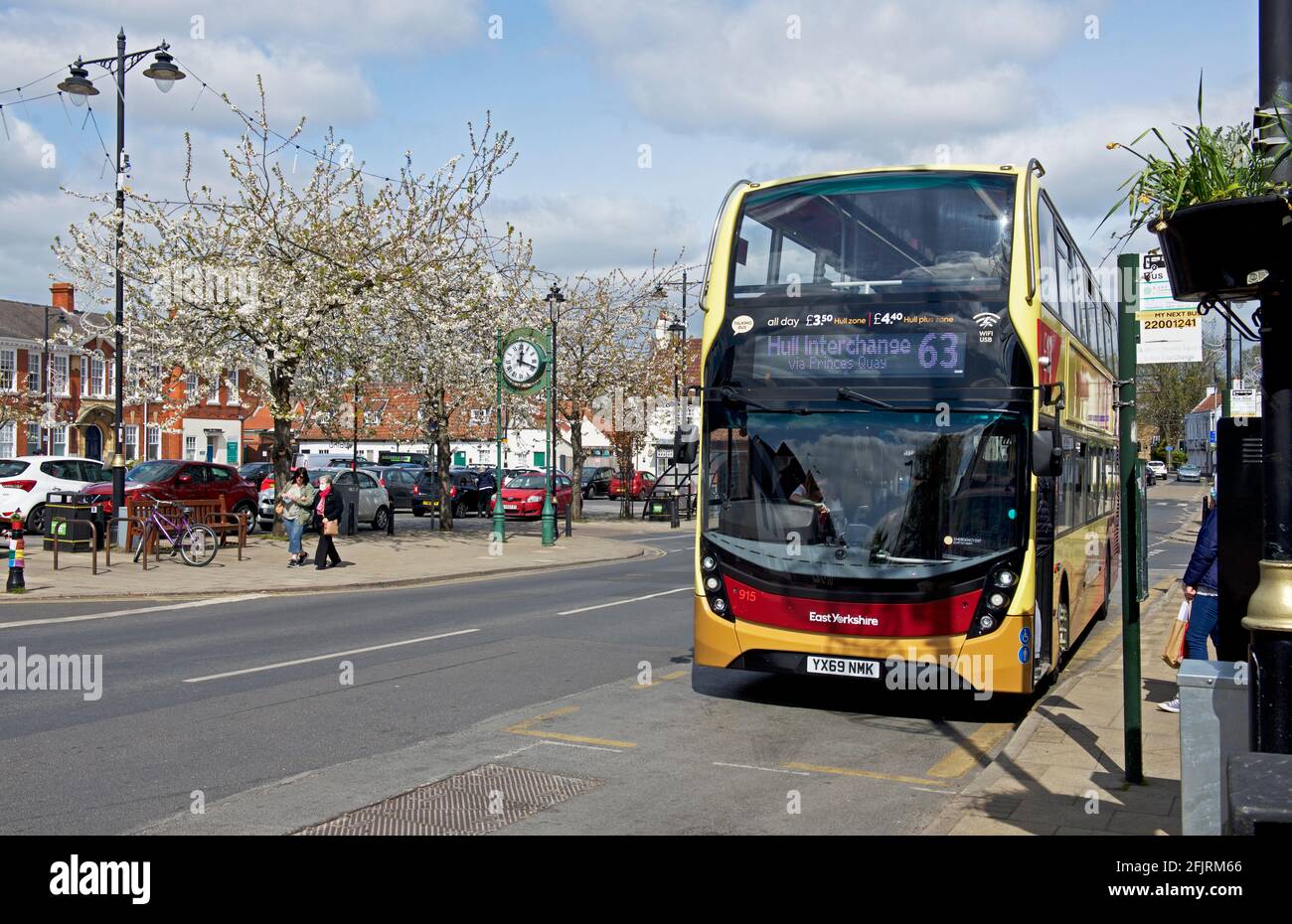 Doppeldeckerbus in Cottingham, East Yorkshire, England Stockfoto