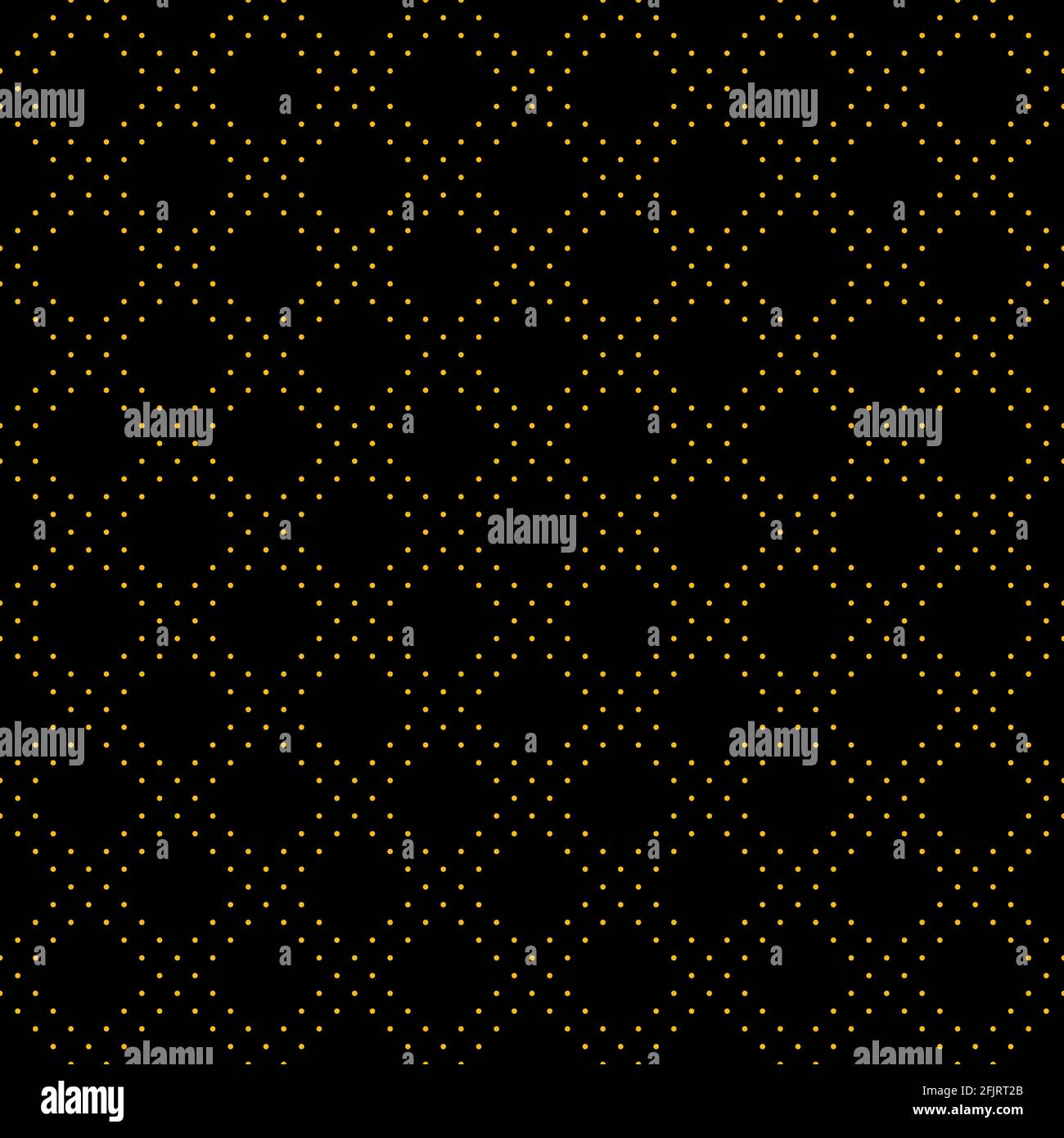 Gepunktete diagonale Streifen im nahtlosen Muster. Gelbe Punkte auf schwarzem Hintergrund. Perfekt für Kulisse, Einladungskarte, Innenarchitektur, Stoffkleid und W Stock Vektor
