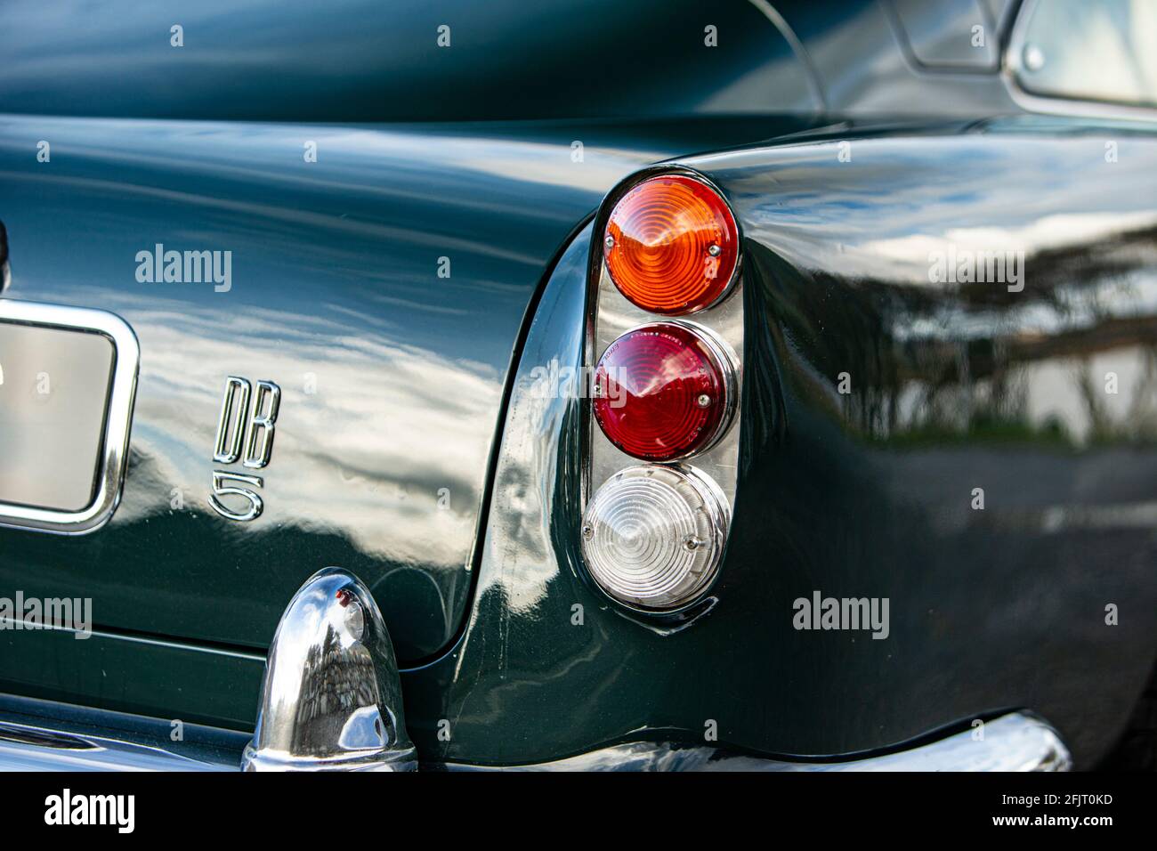 1965 Aston Martin DB5 Rücklicht-Cluster Stockfoto