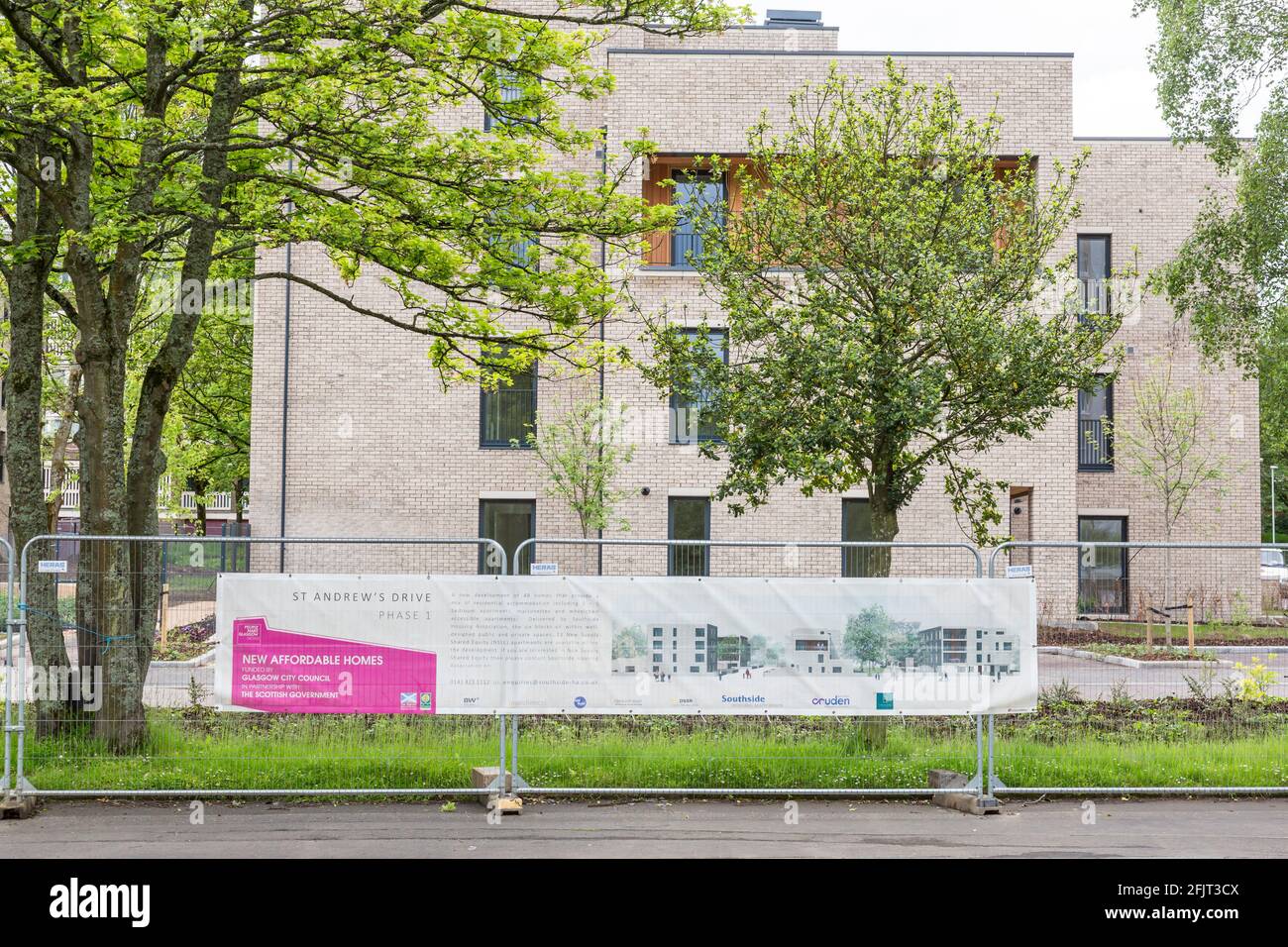 Neue erschwingliche Wohnungen für Southside Housing Association in Pollokshields finanziert Von Glasgow City Council in Partnerschaft mit der schottischen Regierung Stockfoto