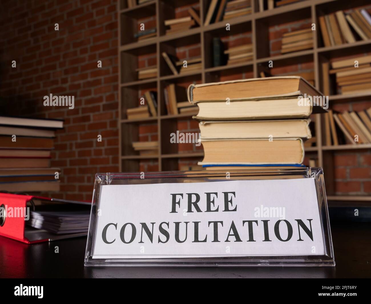 Legale kostenlose Beratung Platte in Anwaltskanzlei. Stockfoto