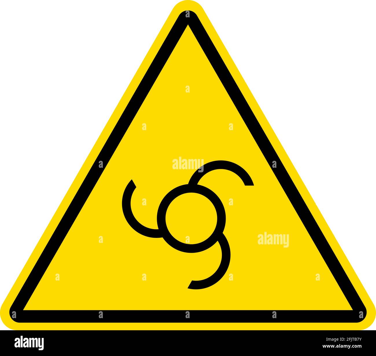 Warnschild für automatisches Starten. Gelber Dreieck-Hintergrund. Sicherheitsschilder und -Symbole. Stock Vektor