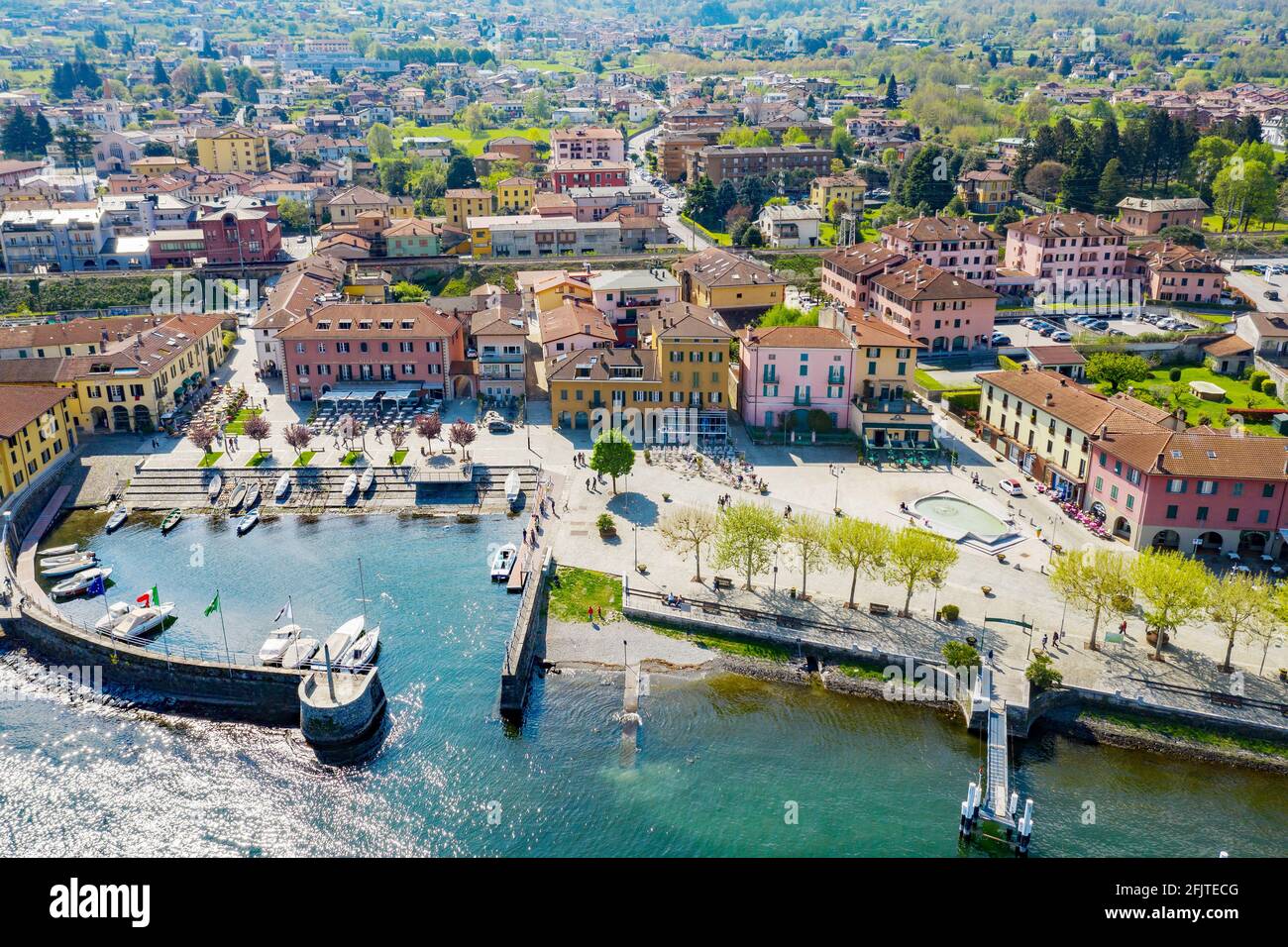 Colico, Como Lake (IT), Luftaufnahme Stockfoto