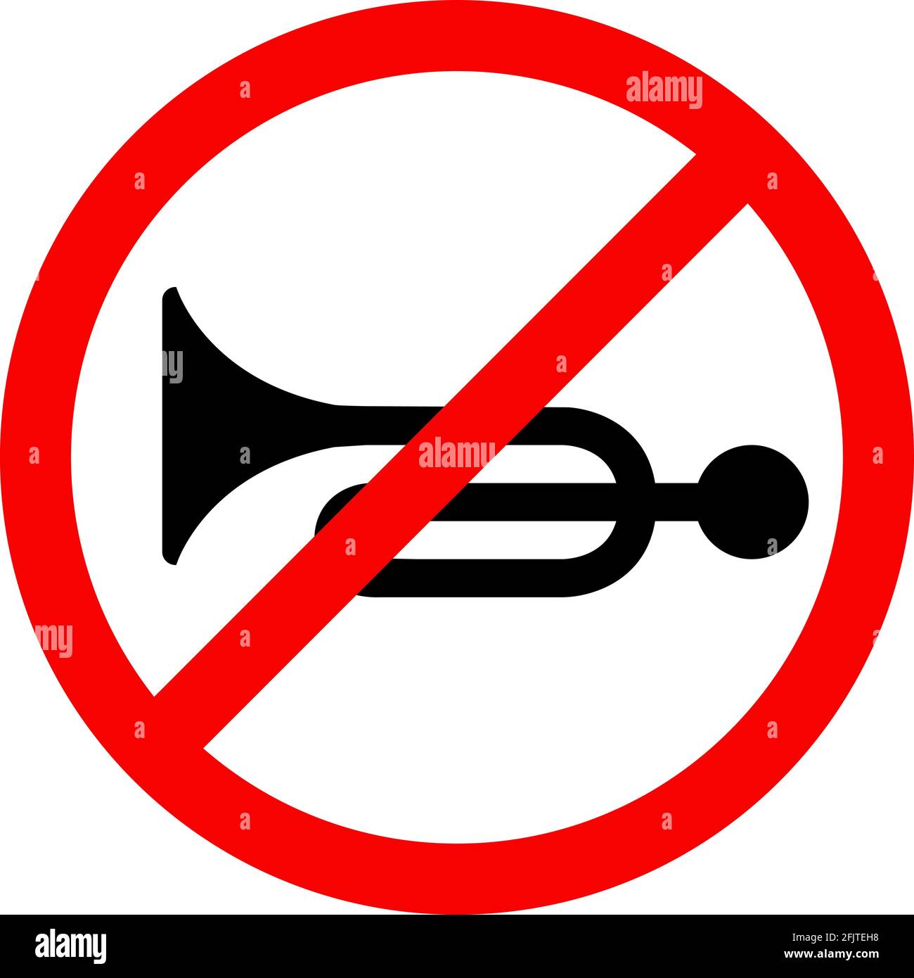 Verbotszeichen Lärm, Hupen, Tröten verboten