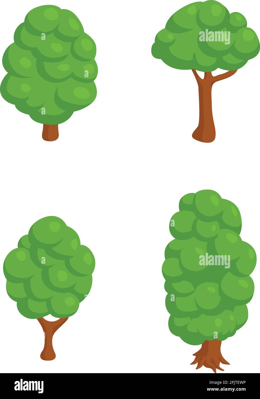 Isometrische Baum Spiel Asset Cartoon Vektor Illustration Zeichnung Stock Vektor