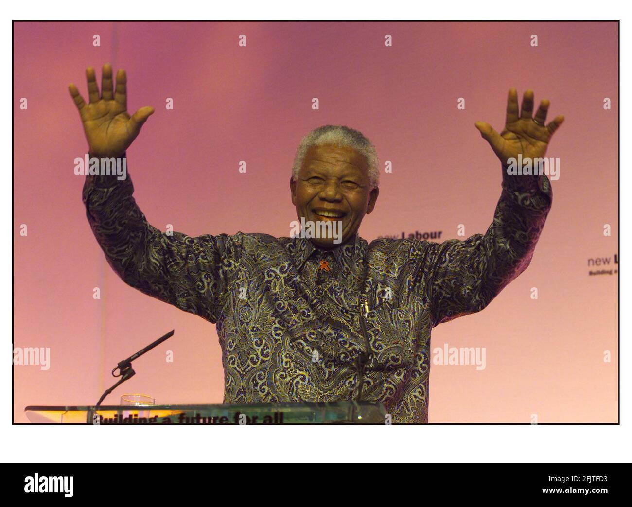 Nelson Mandela spricht auf der Labour Party Conference 2000 in Brighton Stockfoto
