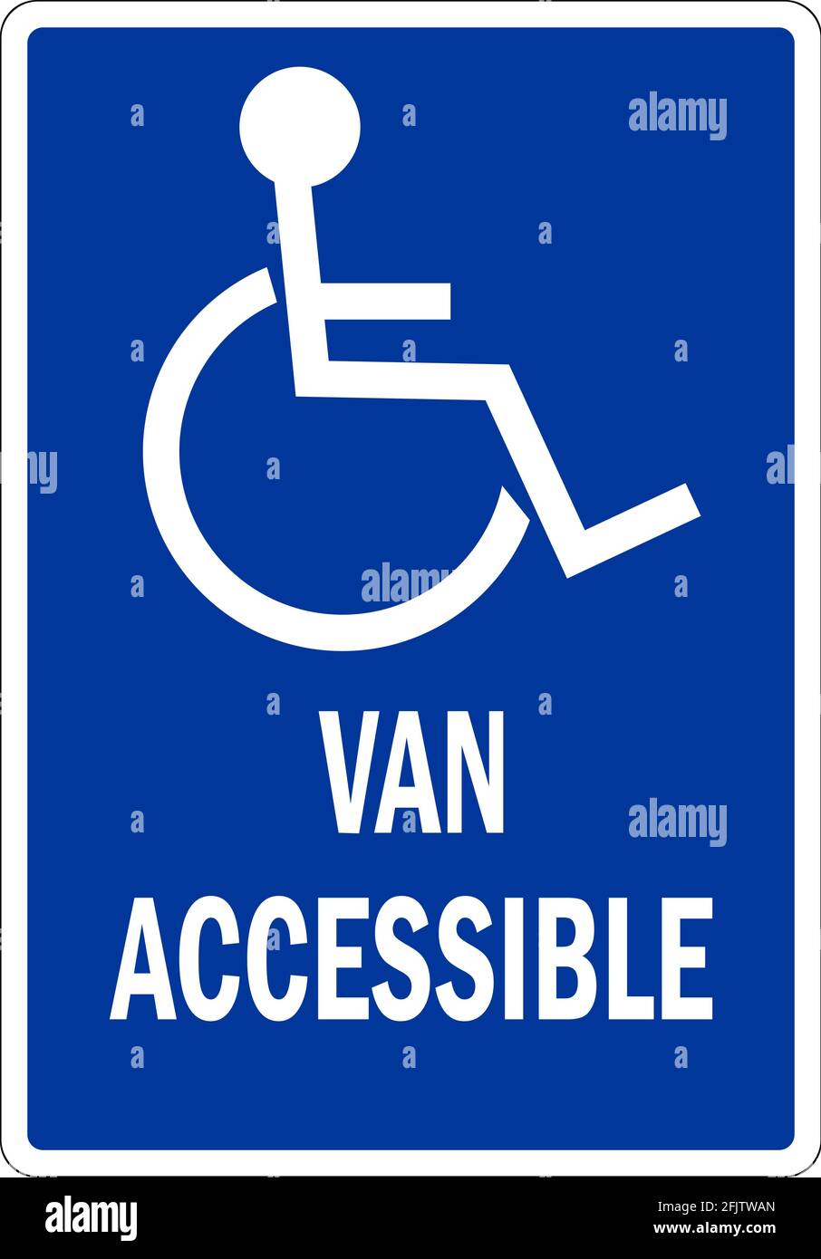 Behindertengerechtes Schild für Kleintransporter. Verkehrszeichen und Symbole. Stock Vektor