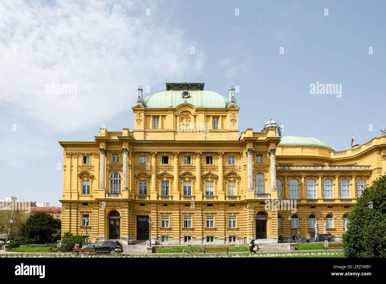 Kroatisches Nationaltheater in Zagreb (HNK Zagreb, Hrvatsko narodno kazalište U Zagrebu), Kroatien Stockfoto