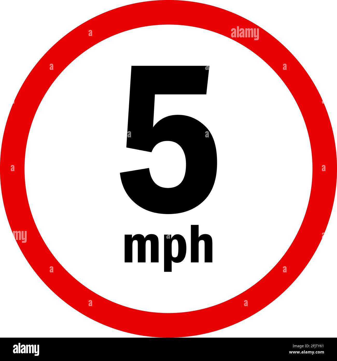5 km/h-Schild für Geschwindigkeitsbegrenzung. Verkehrszeichen und ...