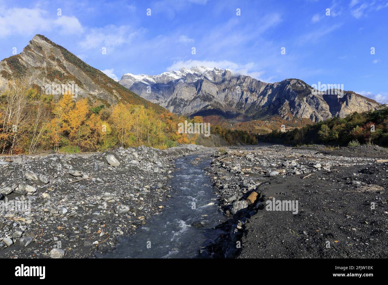 Schweiz, Kanton Wallis, Leytron, der Nebenfluss der Rhone, La Losentse Stockfoto