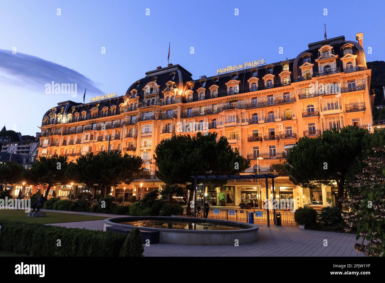 Schweiz, Kanton Waadt, Montreux, Lake Leman, Fairmont Le Montreux Palace Hotel Stockfoto