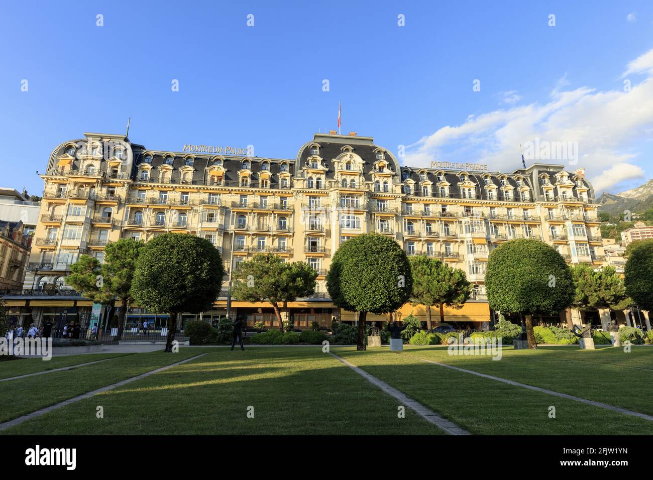 Schweiz, Kanton Waadt, Montreux, Lake Leman, Fairmont Le Montreux Palace Hotel Stockfoto