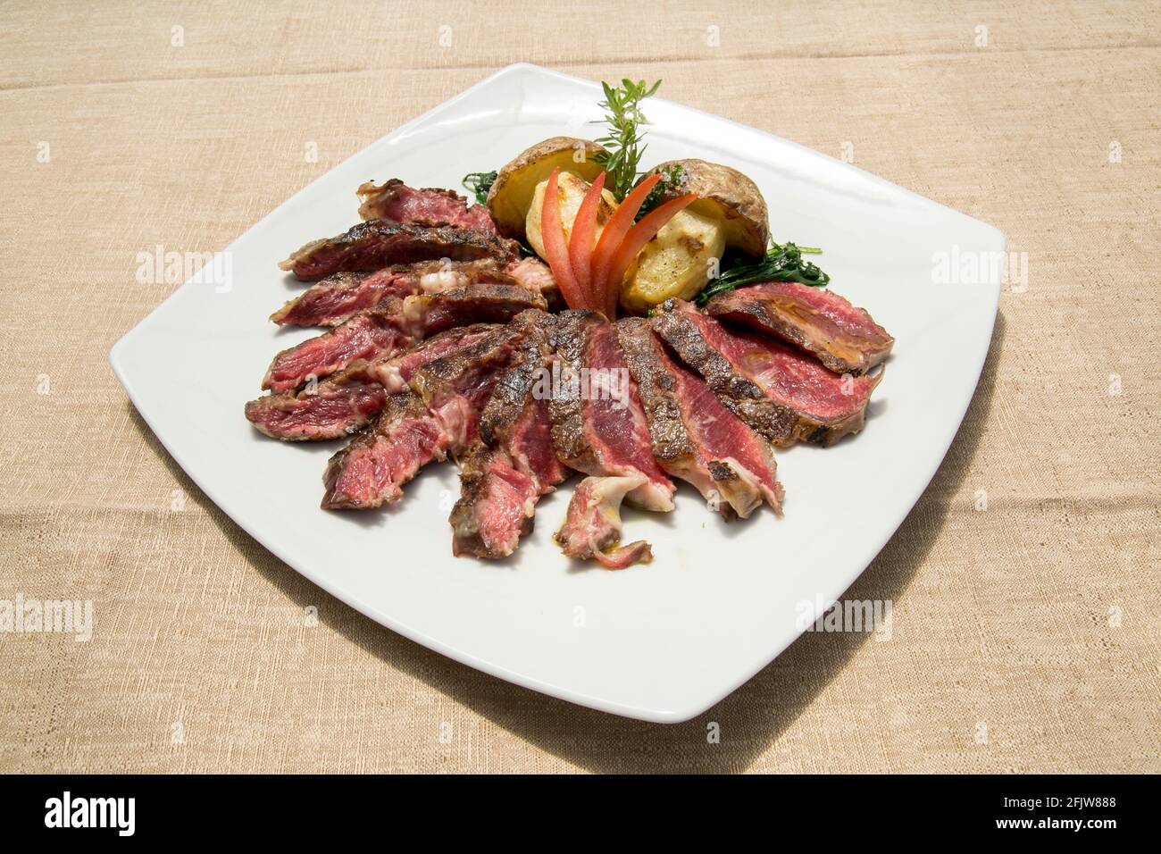 piatti di carne della cucina italiana Stockfoto