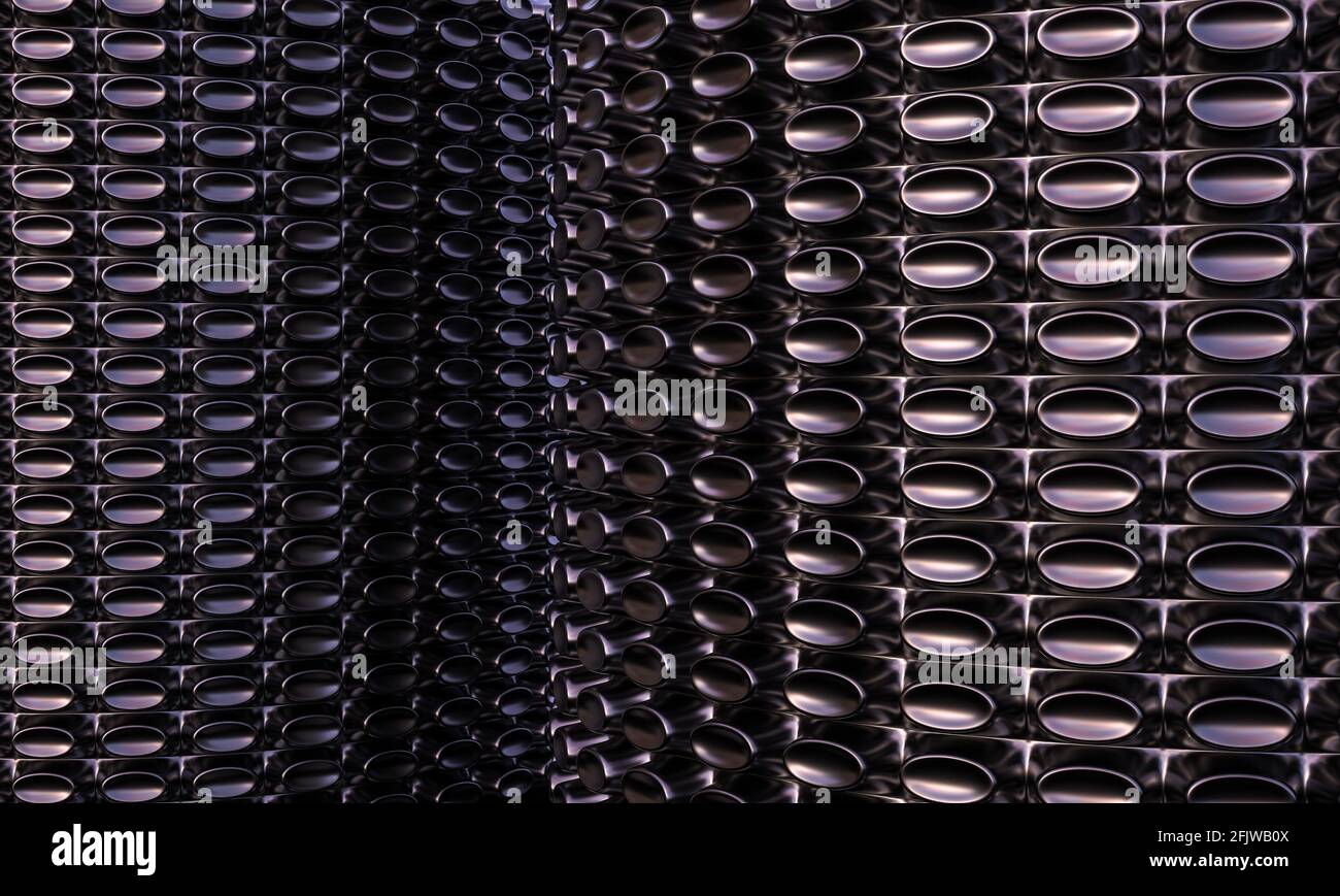 Abstrakter geometrischer schwarzer Hintergrund. 3d-Rendering. Stockfoto