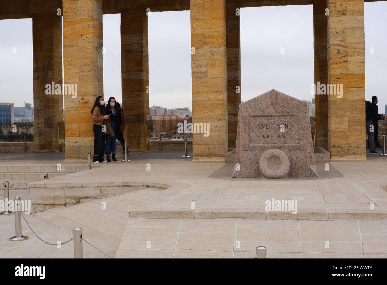 Das Grab von Ismet Inonu, das sein Brief an Atatürk darauf geschrieben hat, befindet sich in Anıtkabir (Atatürks Mausoleum) - Ankara Stockfoto