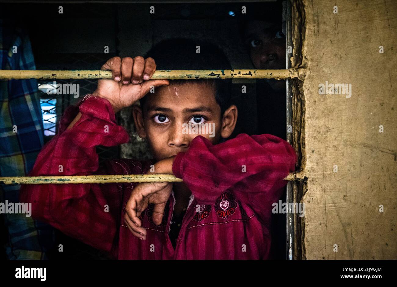 Das Leben eines Kindes in Gefangenschaft Stockfoto