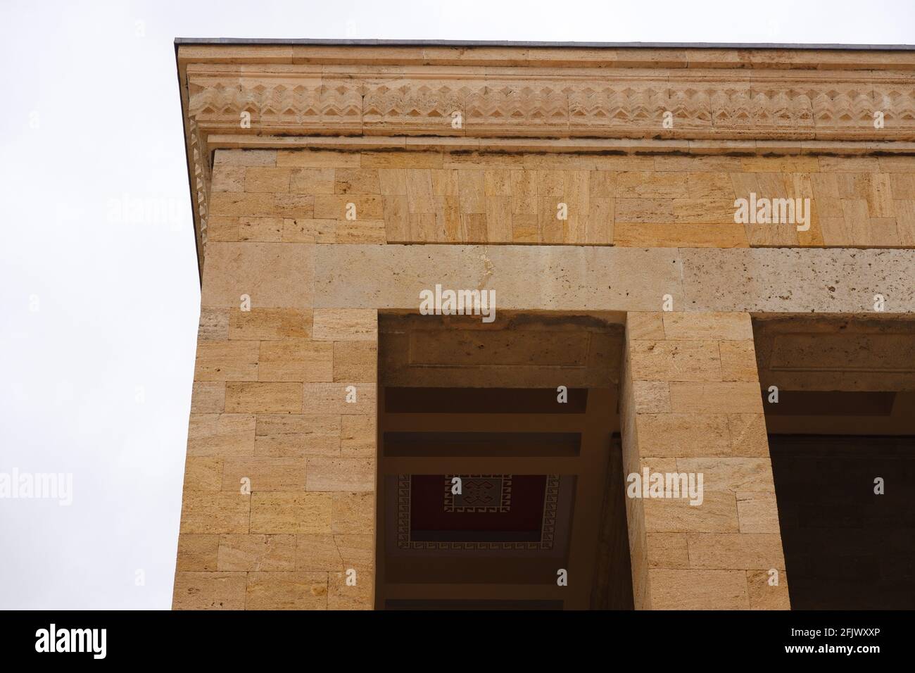 Details auf dem Dach des Anıtkabir (Atatürk Mausoleum) Hauptgebäude- Ankara Stockfoto