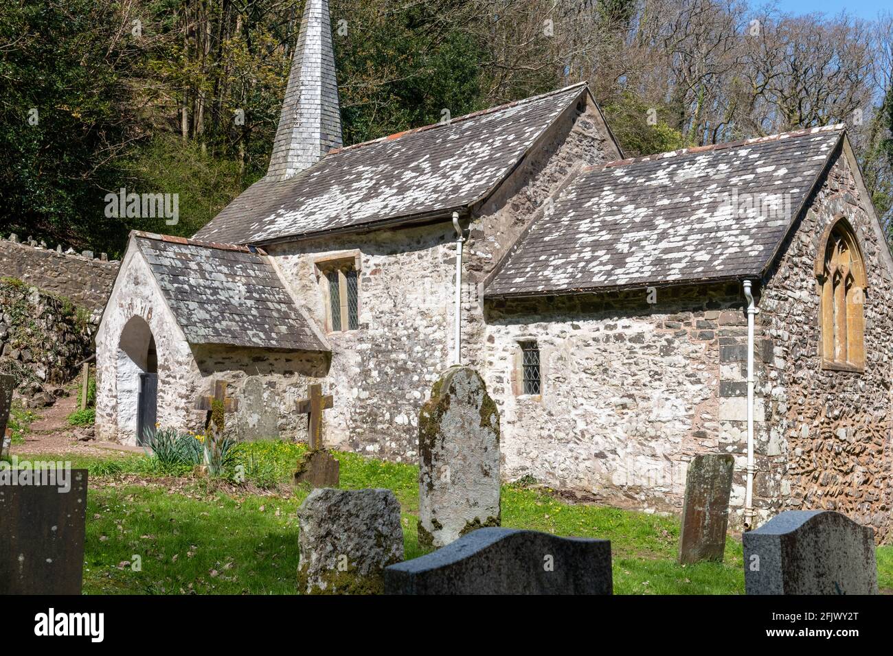 Culbone Kirche.die kleinste Pfarrkirche in England Stockfoto