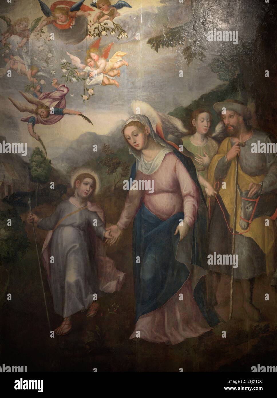 Schule Von Porto. Rückkehr aus Ägypten, ca. 1613-1620. Öl auf Kastanienholz. Museum unserer Lieben Frau von der Barmherzigkeit (Museu da Misericordia do Porto). Porto. Portugal. Stockfoto