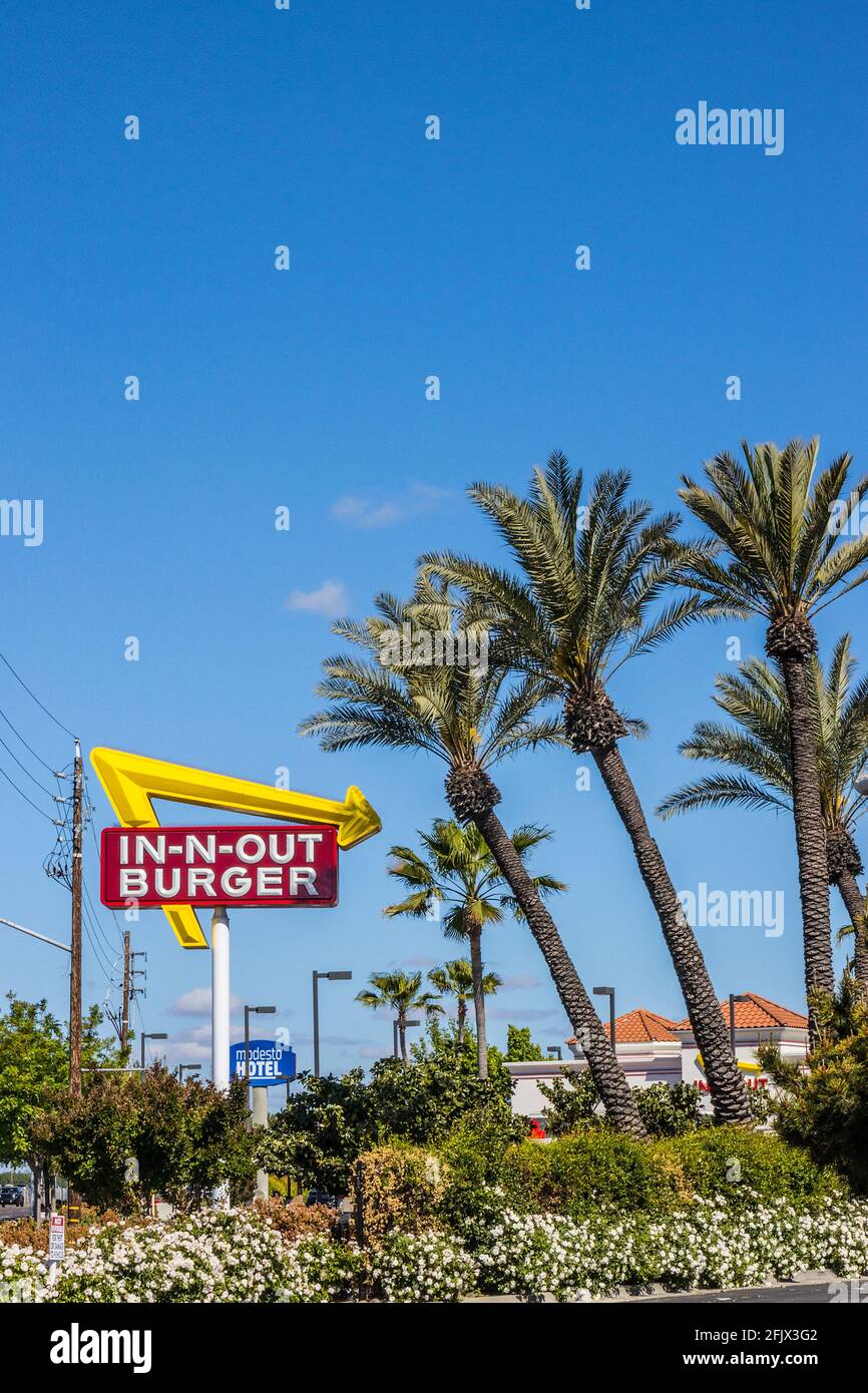 Ein Hamburger In-N-Out in Modesto, Kalifornien Stockfoto