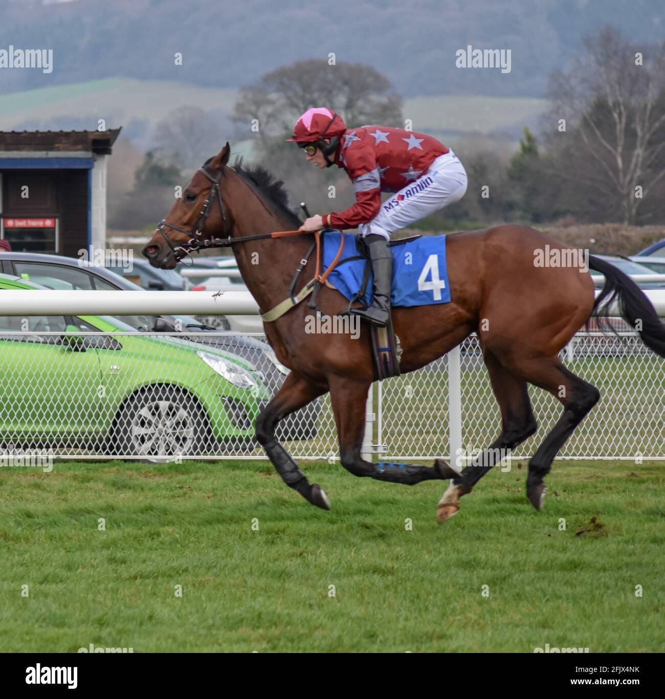 Ein Tag auf der Rennbahn Ludlow Racecourse in Shropshire Stockfoto