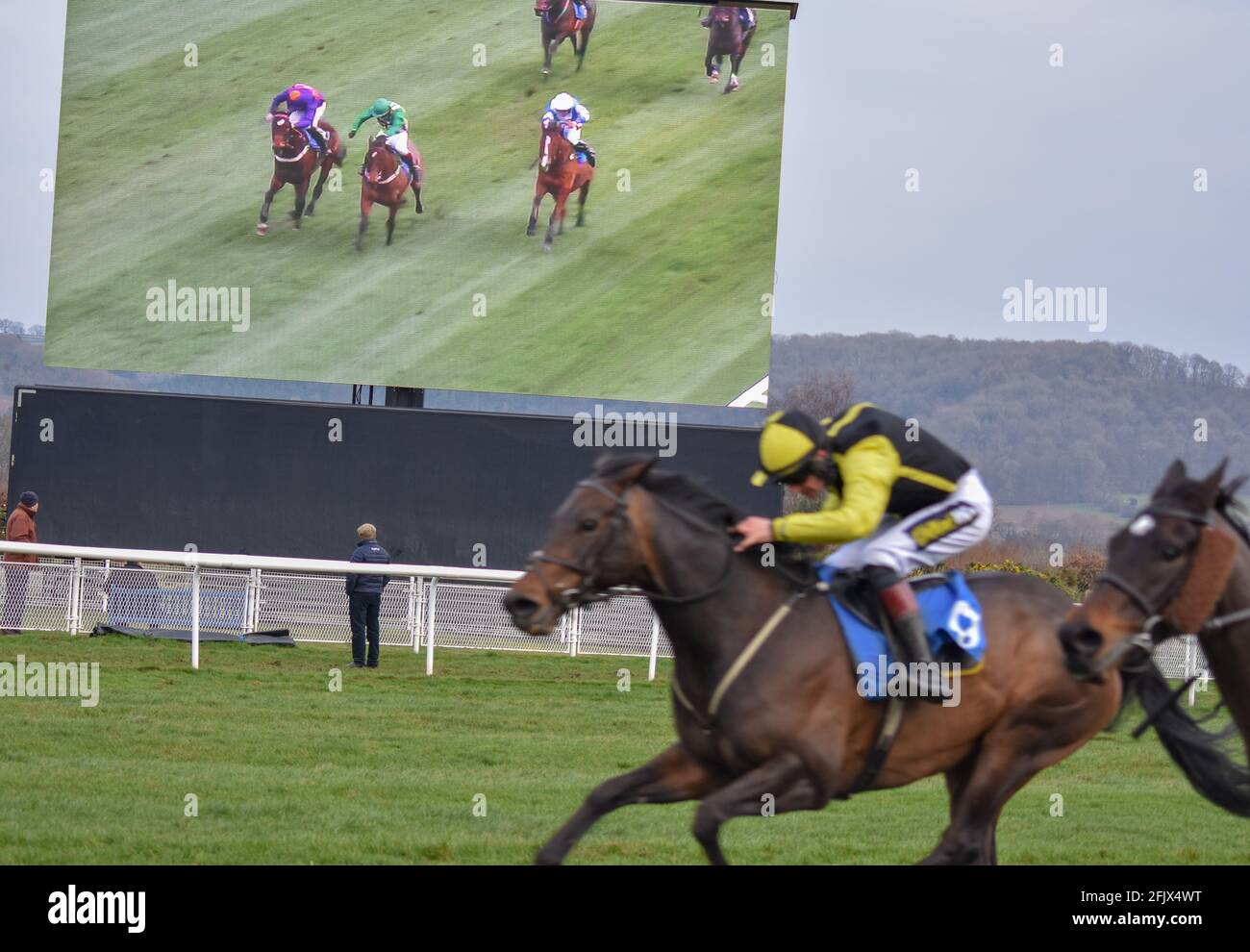 Ein Tag auf der Rennbahn Ludlow Racecourse in Shropshire Stockfoto