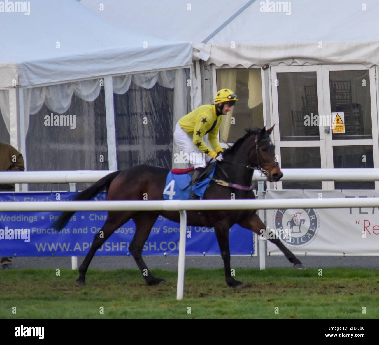 Ein Tag auf der Rennbahn Ludlow Racecourse in Shropshire Stockfoto